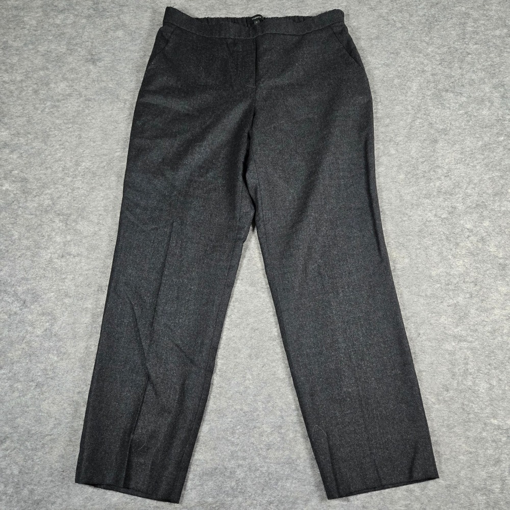 Theory 100% Wool Womens Gray Treeca Pull On Sleek Flannel Trousers 6